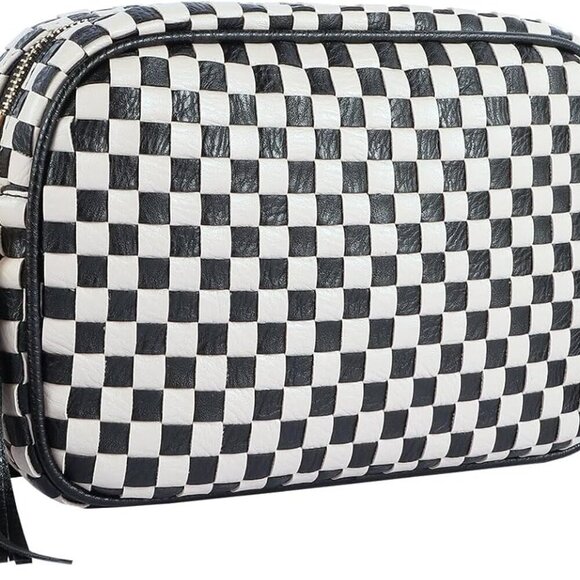 Woven Crossbody Bag Vegan Leather Small Summer Trendy Purse for Women - Picture 1 of 7